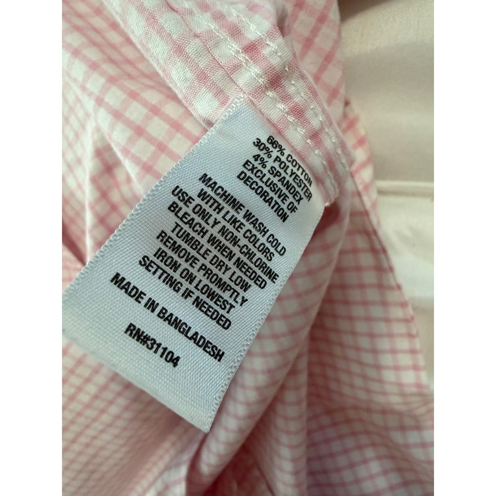 Crown & Ivy Boys Pink White Gingham Long Sleeve Button Down Shirt Size L Large - Picture 9 of 11